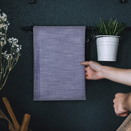 Urban Villa Kitchen Towels Premium Quality 100% Cotton Solid Kitchen Towels Set of 6 Ultra Soft Size 20x30 Inches Blue/White Color Highly Absorbent