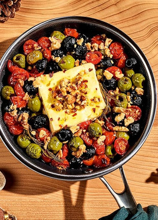 HexClad Hybrid Nonstick 8-Inch Frying Pan, Stay-Cool Handle, Dishwasher-Friendly, Oven-Safe Up to 900°F, Induction Ready, Compatible with All Cooktops