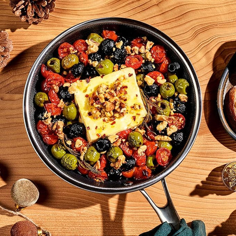 HexClad Hybrid Nonstick 8-Inch Frying Pan, Stay-Cool Handle, Dishwasher-Friendly, Oven-Safe Up to 900°F, Induction Ready, Compatible with All Cooktops