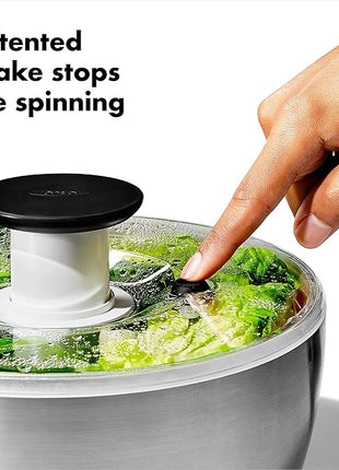 OXO Good Grips Stainless Steel Salad Spinner, 6.34 Qt. (Pack of 4)