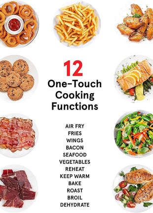 Gourmia Air Fryer Oven Digital Display 5 Quart Large AirFryer Cooker 12 Touch Cooking Presets, XL Air Fryer Basket 1500w Power Multifunction Stainless Steel FRY FORCE 360° (5 QT)