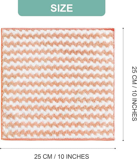 JOYMOOP Microfiber Cleaning Cloth, 5 PCS Kitchen Towels(10" x 10"), Absorbent Streak Free Lint Cleaning Cloths, Reusable and Washable Dish Rags with 12" and 10" Lazy Susan Organizer