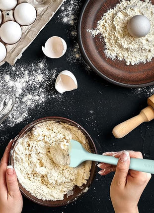 Silicone Spatula 3-piece Set, Ergonomic Handle High Heat-Resistant Spatulas, Non-stick Rubber Spatulas with Stainless Steel Core, Macaron Navy