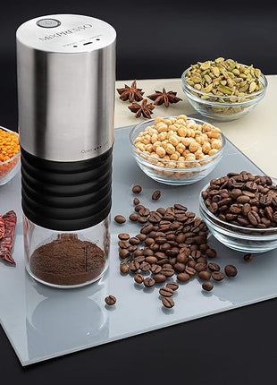 Mixpresso Electric Coffee Grinder With Usb And With Easy On/Off Button, Coffee Bean Grinder & Spice Grinder For Herbs, Nuts & Grains, Spice Mill.