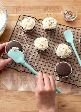 Tovolo Flex-Core All-Silicone Mini Spatula & Spoonula, Kitchen Utensil Set of 2, Heat-Resistant & BPA-Free Silicone Spatula & Spoonula, Safe for Cast Iron & Non-Stick Cookware, Dishwasher-Safe