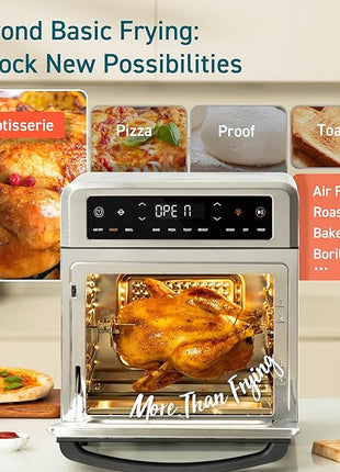 COSORI 11-in-1 Air Fryer Oven , 13Qt Small Footprint Airfryer combo with Rotisserie, Toast, Bake, Roast, Reheat Functions and more, Recipe Book & 6 Accessories Included, Perfect for Small Contertop