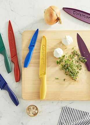 Cuisinart C55-12PCKSAM 12-Piece Ceramic Coated Stainless Steel Knives, Comes with 6-Blades and 6-Blade Guards, Color Coded to Reduce Risk of Cross Contamination, Jewel