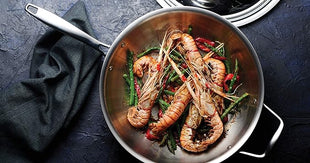 Tramontina Signature Tri-Ply Clad Stainless Steel 12.5-Inch Wok with lid, Induction-Ready, Dishwasher-Safe, NSF-Certified, Made in Brazil