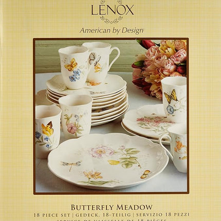 Lenox 6342794 Lenox Butterfly Meadow 18-Piece Dinnerware Set White