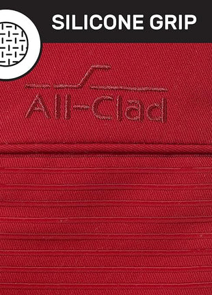 All-Clad Silicone Oven Mitts: Heat Resistant up to 500 Degrees - 100% Cotton & Silicone, 14"x7" Oven Mitt for Kitchen and Barbeque, 2-Pack, Chili