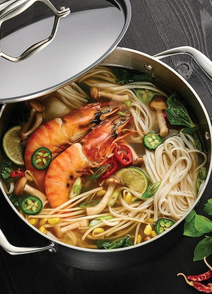 Tramontina Signature Tri-Ply Clad Stainless Steel 9-Piece Cookware Set with Lids, Pots and Pans Kitchen Set, Induction-Ready, Dishwasher-Safe, NSF-Certified