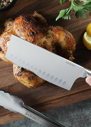 Babish 6.5-Inch Forged Cleaver Knife – High-Carbon 1.4116 German Steel Full Tang Kitchen Knife for Heavy-Duty Chopping and Slicing