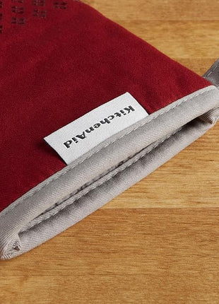 KitchenAid Asteroid Oven Mitt Set, 7"x12.5", Smoked Paprika Red, 2 Piece