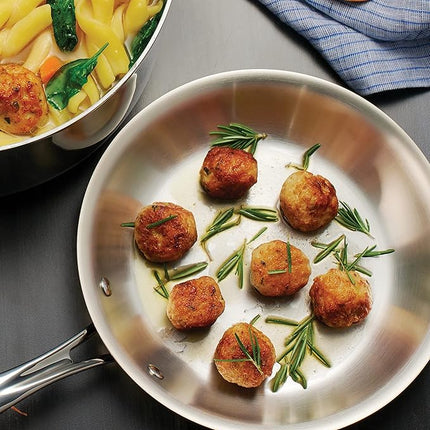 Tramontina Boston Tri-Ply Clad Stainless Steel 8-Inch Small Frying Pan, Induction-Ready Skillet, Dishwasher-Safe, NSF-Certified