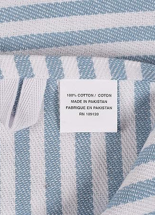 KAF Home Premium Kitchen Towels (18" x 28"), Large 100% Cotton, Flat & Terry Absorbent Dish Towel Set (Faded Denim, 18 x 28-6 Pack)