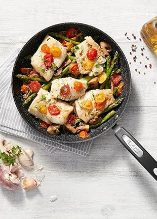 Starfrit The Rock 28 cm (11") Non-Stick Fry Pan - Durable Forged Aluminum - Oven Safe - PFOA Free - Easy to Clean - Black