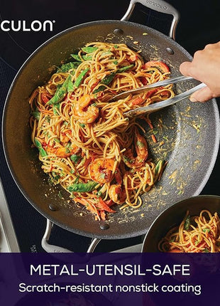 Circulon A1 Series with ScratchDefense Technology Nonstick Induction Wok with Lid, 14 Inch, Graphite