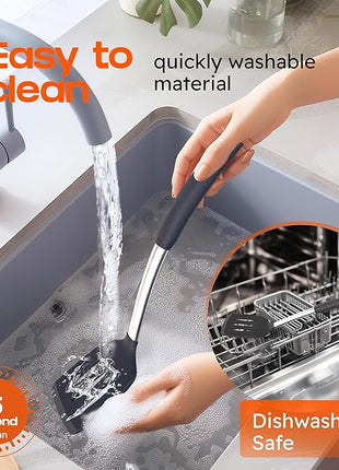 Silicone Spatula Set - Turner Spatulas Silicone Heat Resistant 600°F - Slotted & Solid Spatula for Cooking Fish, Eggs, Pancakes Flipper – Spatulas for kitchen use – Black