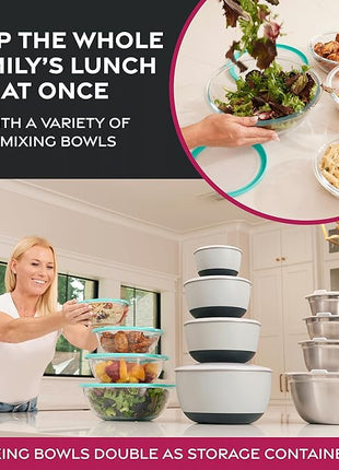 Stainless Steel Mixing Bowls Set with Lids, Home Kitchen Cooking Essentials Household Must Haves for Baking, 5 Pieces