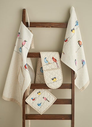 Maison d' Hermine Birdies On Wire 100% Cotton Pot Holder, 8 - inch by 8 - inch.