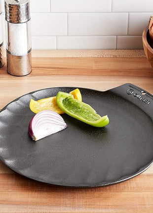 Outset 76378 Scallop Cast Iron Grill and Serving Pan , Black