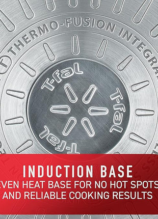 T-Fal Platinum Stainless Steel Fry Pan 12 Inch Induction Oven Safe up to 500F Cookware, Pots and Pans, Dishwasher Safe Silver