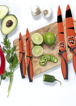 The Sports Vault NFL Cincinnati Bengals 5-Piece Kitchen Knife Set