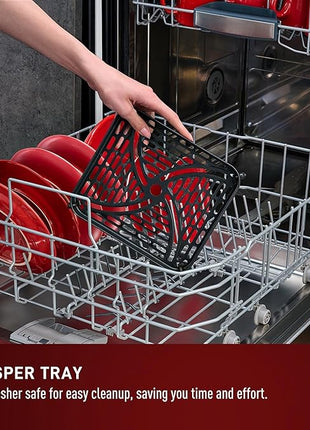 T-fal Infrared Air Fryer, 2x Faster Than Traditional Heating*, Large Air Fryer Toaster Oven Combo, 6 Qt Digital Touch Screen, 7-in-1 Cooking Functions, No-Shake Technology, 1550W, Black,