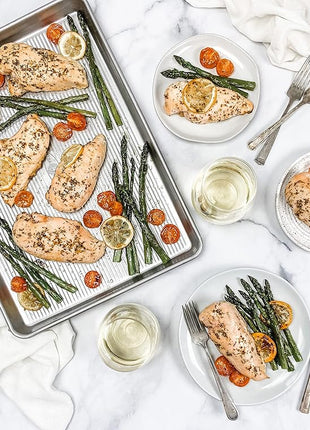 USA Pan Bakeware Half Sheet Pan, Set of 2 Baking Sheets, Aluminized Steel