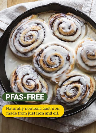 Lodge 10.25 Inch Cast Iron Skillet – Pre-Seasoned Frying Pan with Teardrop Handle – Oven, Stovetop, Grill & Campfire Use – Made in USA – Durable, Non-Toxic, Even-Heating Cookware – Black