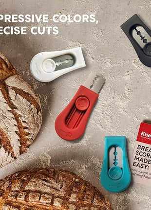 KneadAce Upgraded Magnetic Bread Lame, Professional Dough Scoring Tool with Extractable Blade, Sourdough Bread Tool for Baking, Includes Scoring Pattern Booklet & 5 Replaceable Razor Blades