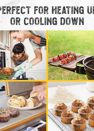 Checkered Chef Cooling Rack for Cooking and Baking - 11 ¾" x 17 Set of 2 Stainless Steel, Oven Safe Grid Wire Cookie Cooling Racks