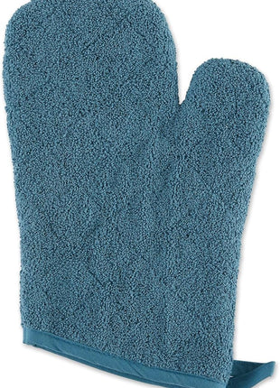 DII Basic Terry Collection 100% Cotton Quilted, Oven Mitt, Storm Blue, 2 Piece