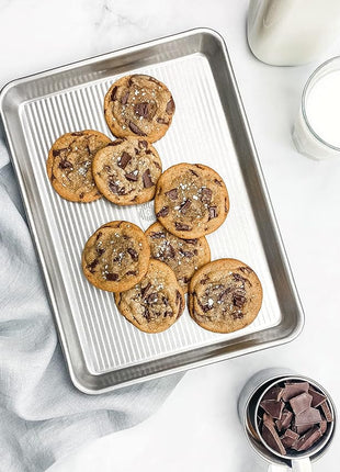 USA Pan Nonstick Half Sheet Pan and Quarter Sheet Pan, Set of 2, Aluminized Steel