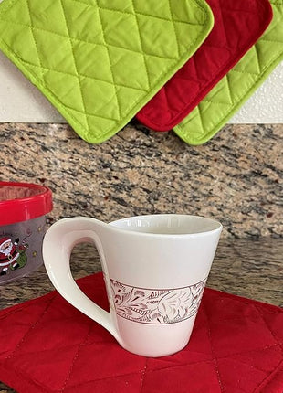 Classic Home 12 Pack (Dozen) Pot Holders, Cotton, Heat Resistant, Kitchen Essential, Potholder Set, Trivet for Cooking and Baking with Hanging Loops