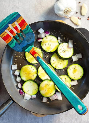 Totally Bamboo Baltique Montego Bay Collection 12-1/2" Wooden Slotted Spatula, Safe for Nonstick