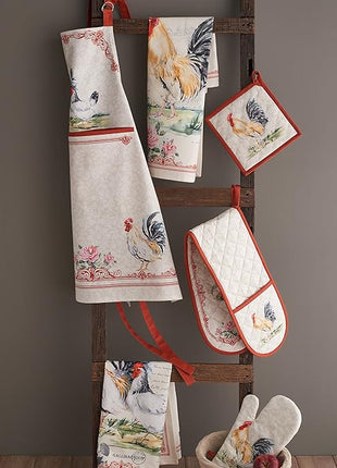 Maison d'Hermine Oven Gloves 100% Cotton Oven Mitt 7" x 13" with Loop Heat Resistant, BBQ, Cooking Gloves, Baking, Grilling, Kitchen, Handling Hot Pans Spring/Summer (Pack of 1, Campagne)