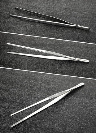 8.5 Inch Kitchen Tweezers Fine Tweezer Tongs, MSY BIGSUNNY Stainless Steel Food Tweezers Multi-function Precision Serrated Tips Cooking Tongs Kitchen Serving Tong