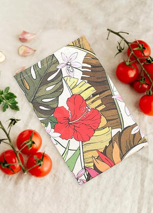 Urban Villa Kitchen Towels Set of 6 Hibiscus Print Kitchen Towels 20X30 Inches 100% Cotton Highly Absorbent Kitchen Towels Premium Quality Ultra Soft Mitered Corners KitchenTowels
