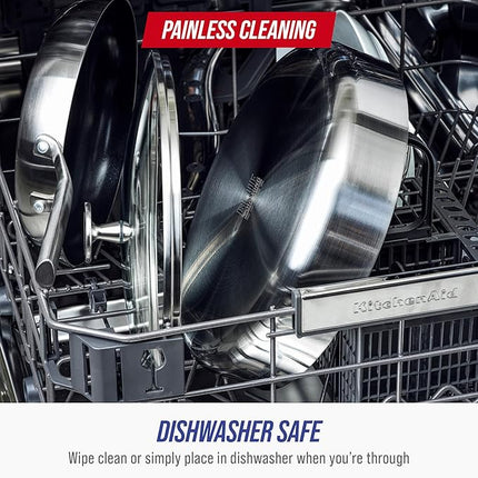 Blue Diamond 15 Piece Stainless Steel Tri-Ply Cookware Pots and Pans Set, Induction Compatible, Diamond Infused PFAS-Free Ceramic Nonstick, Dishwasher & Metal Utensil Safe, Scratch Resistant, Silver