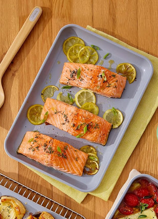 Caraway Nonstick Ceramic Small Baking Sheet (9x13”) – Non-Toxic, PTFE & PFOA Free – Oven Safe – Aluminized Steel Core – Mini Sheet Pan for Baking, Roasting & More - Marigold