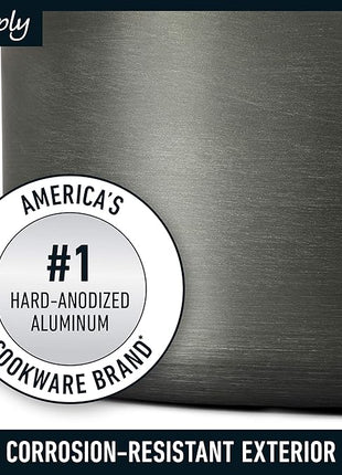 Calphalon 10-Piece Non-Stick Kitchen Cookware Set Black Pots & Pans with Stay-Cool Stainless Steel Handles Hard-Anodized Aluminum for Even Heating