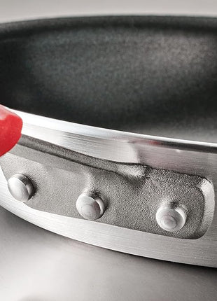 Tramontina Professional 14-Inch Non Stick Extra Large Frying Pan, Heavy-Gauge Aluminum Skillet with Reinforced Nonstick Coating, Red Handle, Dishwasher and Oven Safe