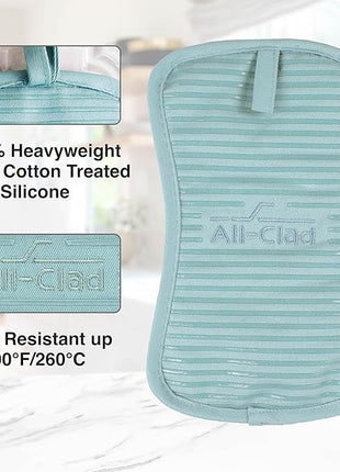 All-Clad Premium Pot Holder & Hot Pad: Heat Resistant up to 500 Degrees - 100% Cotton, 10"x6.25" Hot Pad for Kitchen and Barbeque, 1-Pack, Rainfall
