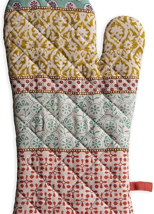 Maison d' Hermine Oven Gloves 100% Cotton Oven Mitt 7" x 13" with Loop Heat Resistant, BBQ, Cooking Gloves, Baking, Grilling, Kitchen, Handling Hot Pans Spring/Summer (Pack of 1, Provence)