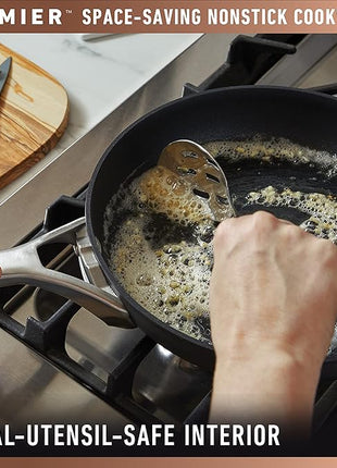 Calphalon Premier Space-Saving Nonstick Cookware Set, 8-Piece, Stackable, Hard-Anodized Aluminum