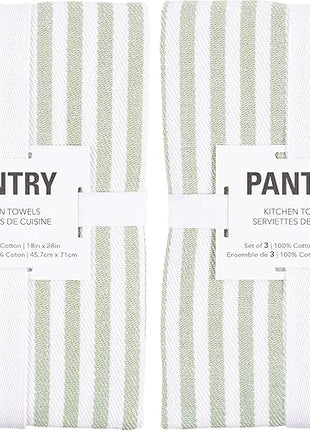 KAF Home Premium Kitchen Towels (18" x 28"), Large 100% Cotton, Flat & Terry Absorbent Dish Towel Set (Sage, 18 x 28-6 Pack)