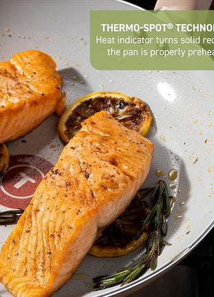 T-Fal Refresh Ceramic Pots and Pans Set, Nonstick Cookware, 20-Piece, Oven Safe to 350°F, Ceramic Cookware Set, Stockpot, Griddle, Frying Pans, Utensils, Dusty Rose