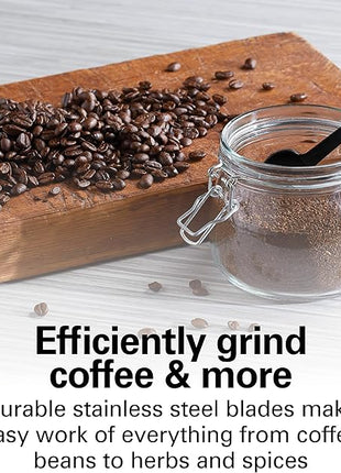 Hamilton Beach Electric Coffee Grinder for Beans, Spices and More, with Multiple Grind Settings for up to 14 Cups, Removable Stainless Steel Chamber, Grey (80396C), 10 oz