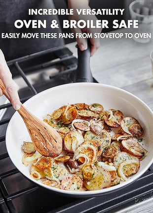 GreenPan Rio 16 Piece Cookware Pots and Pans Set, Hard Anodized Healthy Ceramic Nonstick PFAS-Free, Bakelite Handles, Frypans, Saucepan, Saute Pan, Stock Pot, Kitchen Tools, Dishwasher Safe, Black